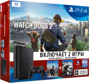 Sony PlayStation 4 1TB Slim + Watch Dogs 2 + Watch Dogs