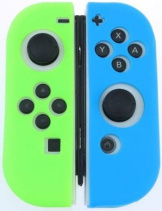 Силиконовые чехлы для 2-х контроллеров Joy-Con (салатовый + голубой)