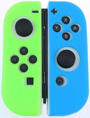 

Силиконовые чехлы для 2-х контроллеров Joy-Con (салатовый + голубой)
