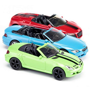 

Набор машинок «Три кабриолета»: Mercedes SLK / Audi R8 Spyder / BMW 645i (3 шт)