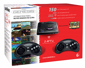 Игровая приставка SEGA Retro Genesis HD Ultra + 150 игр ZD-06 (2 беспроводных 2.4 ГГц джойстика, HDMI Sega