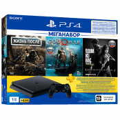 Sony PlayStation 4 Slim 1 TB (CUH-2208B) + Жизнь после + God of War + Одни из нас. Обновленная версия + подписка PlayStation Plus на 3 мес.