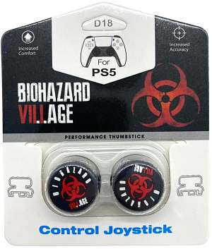 

Накладки на стики для геймпада DualSense / DualShock 4 DH Resident Evil Village – Biohazard (черно/красный) (D18)