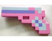 Пистолет Пиксельный розовый 24см