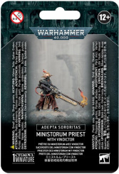 Warhammer 40 000 (Вархаммер 40 000): миниатюра Адепта Сороритас (Adepta Sororitas) – Жрец Министорума с Виндиктором (Ministorum Priest with Vindictor), арт. 52-51