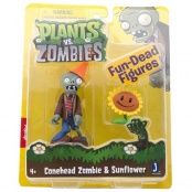 Фигурка Plants vs. Zombies: Conehead Zombie & Sunflower