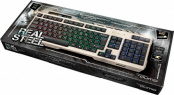 Клавиатура Qumo ReaL SteeL K05, металл, проводная, 104 клавиши, встроенная радужная подсветка.
