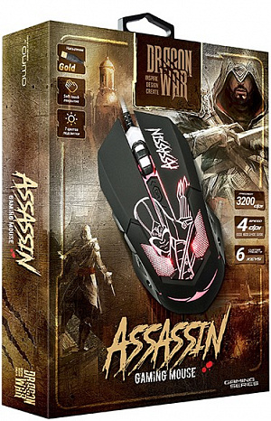 

Мышь Qumo Assassin M33, проводная, оптическая, 1200/1600/2400/3200 dpi