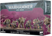 Warhammer 40 000 (Вархаммер 40 000): миниатюры Гвардии Смерти (Death Guard) – Терминаторы Владыки Скверны (Blightlord Terminators), набор, арт. 43-51
