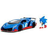 Модель машинки Hollywood Rides с Фигуркой: Sonic the Hedgehog – Lamborghini Veneno 1:24 (35433)