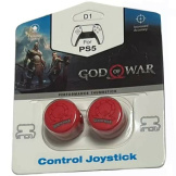 Накладки на стики для геймпада DualSense (PS5) - God of War (красные) (2 шт.)
