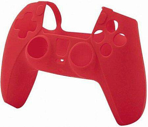 Силиконовый чехол на геймпад для PS5 (красный) - фото 1