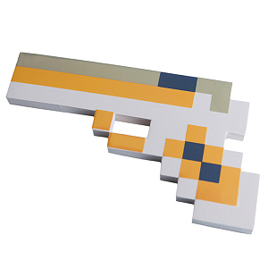 Пиксельный пистолет 8Бит (оранжевый) (22 см.)