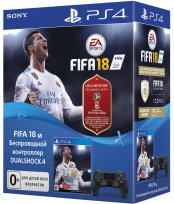 Геймпад Sony DualShock v2 (CUH-ZCT2E) + Игра FIFA 18 + Подписка на PlayStation Plus на 3 месяца