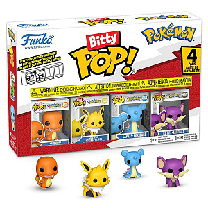 

Набор фигурок Funko Bitty POP: Pokemon – Charmander + Jolteon + Lapras + Rattata (4 шт) (81133) (2 см)